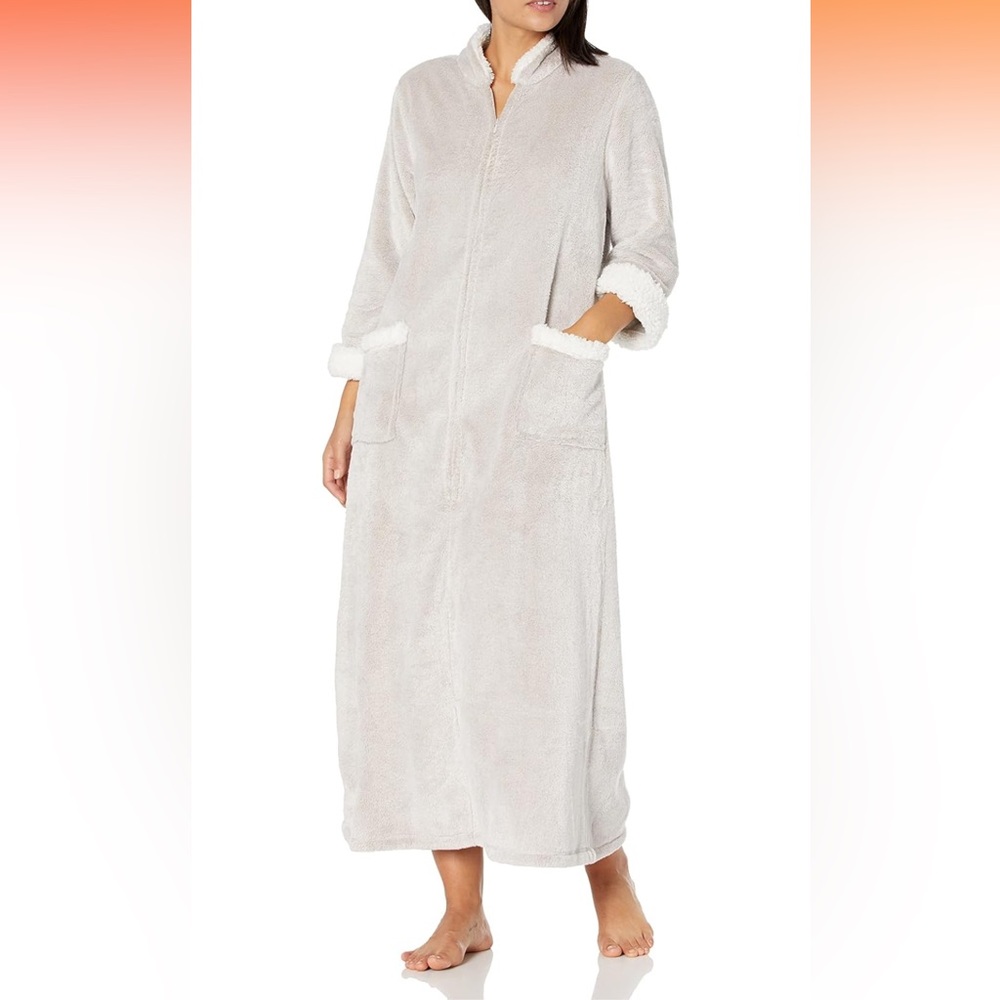 NWT Natori Sherpa Zip Caftan Size Large READ DESCRIPTION